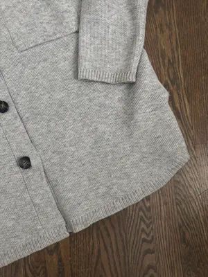 oversized knit chunky sweater grey jacket/shacket thumbnail 6