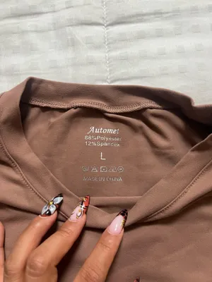 Bronze Long Sleeve Crop Top Brown Size L thumbnail 3