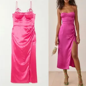 Reformation Silk Marguerite Midi Dress‎ in Pink Size 2 Formal thumbnail 2