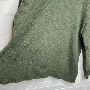 Topshop Women's Green Chunky Knit Mock Neck Oversized Sweater Size S US 4-6 thumbnail 6