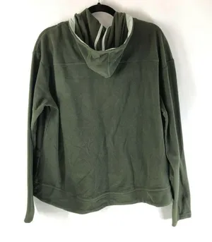 All In Motion Womens Hoodie Pullover 1/2 Zip Fleece Thumbholes Pockets Green XXL thumbnail 2