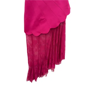 Meshki Aleena Satin Lace Strapless Maxi Dress Dragonfruit Pink XXS NWT thumbnail 7