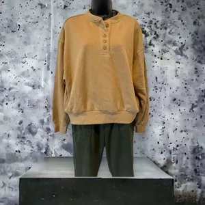 Reflex Fleece‎ Henley Sweatshirt Tan size small thumbnail 2