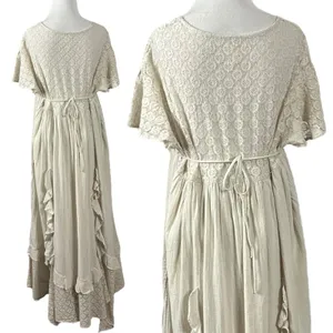 Free People Ethereal Bohemian Bring The Romance Midi Maxi Dress Ivory Small thumbnail 13