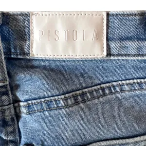 Pistola Womens High Rise Flare Jeans Distressed Raw Hem Blue Denim 25 thumbnail 6