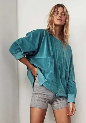 Free People Movement Strive On Sweater In Jewel XS thumbnail 1
