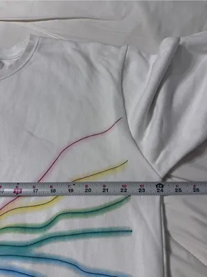 Seek Discomfort Women's Cream Graphic Sweatshirt with Rainbow Detail - Size XL thumbnail 11