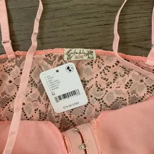 Free People Lace Night Rhythm Bodysuit‎ - Size M - Rose - NWT thumbnail 11