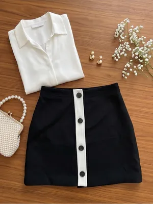Kate Spade Black & White Skirt • Chic Boutique Mini Skirt thumbnail 3