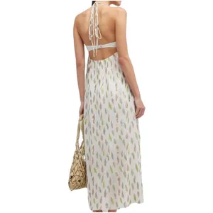 PilyQ PQ Chantel Halter Cover Up Midi Maxi Dress in Celestial Multi M/L thumbnail 3