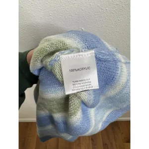 Sabo Skirt Blue Green Striped Knit Wrap Mini Skirt XS‎ NEW thumbnail 6