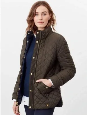 Lucky Brand Women's Quilted Army Green Insulated Winter Jacket - Large thumbnail 1