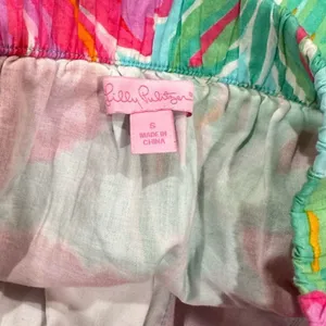 Lilly Pulitzer Blue Pink Shorlie Bellina Floral Print Mini Skirt Women’s Small thumbnail 3