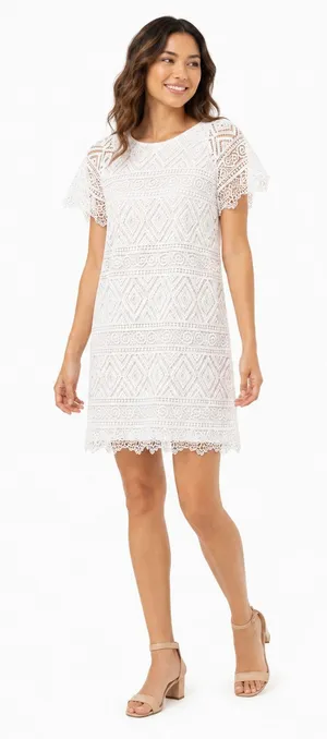 Madewell Embroidered Lace Dress Size 6 White Bridal Shower Wedding Party Fairy thumbnail 1