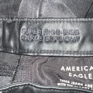 American Eagle Vegan Leather Ankle Straight Jean Size 4 Short New with tags thumbnail 10