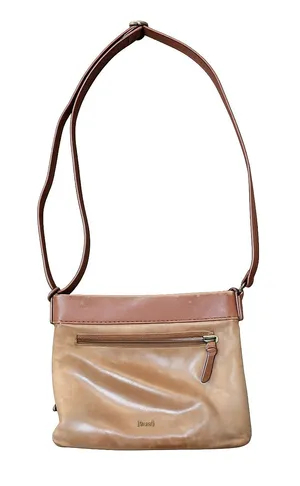 The Sak Leather Crossbody Bag Brown Embossed Floral Pocket Adjustable Strap Boho thumbnail 1