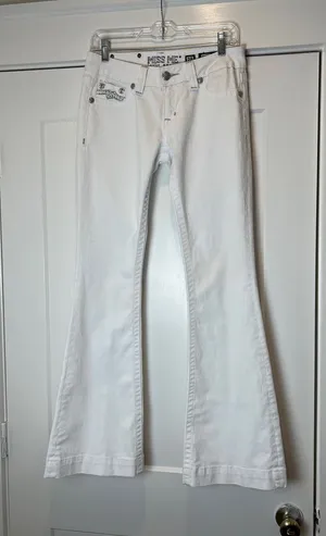 Miss Me White Flared Jeans - Women's Wide Leg Denim size 28. thumbnail 1