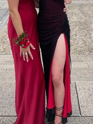 Prom Dress - Black mesh Over Red thumbnail 6