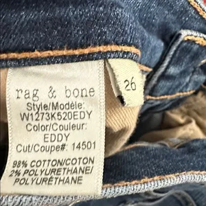 Rag & Bone Womens Skinny Jeans Eddy Blue Shadow Pocket Size 26 thumbnail 5