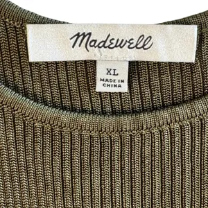 Madewell‎ Ribbed Tank Top Viscose Knit Dark Olive Green XL Summer Basic Capsule thumbnail 3