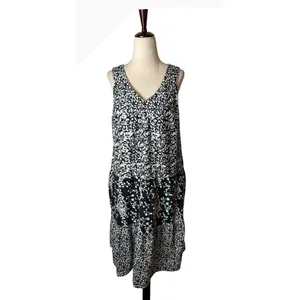 The Vermont Country Store Midi Dress Women Small Black White Cotton Boho thumbnail 2
