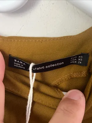 Zara NWT Mustard Mini Dress with Sidebows, size XS 🦋 thumbnail 5