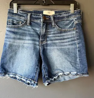 BKE Denim Jean Shorts with Frayed Hem size 26 thumbnail 1