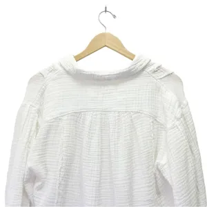Free People Cozy Dreams Top Textured Cotton Loose Pullover in Soft White Size XS thumbnail 6