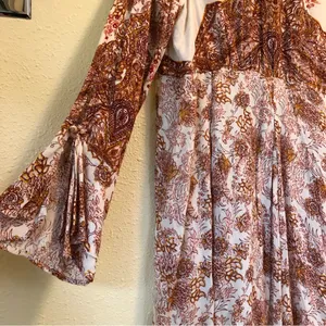 Free People Lady Luck Dress L Cream/Rust thumbnail 8