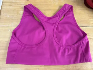 Peloton Hot Pink Racerback Sports Bra with Black Logo thumbnail 2