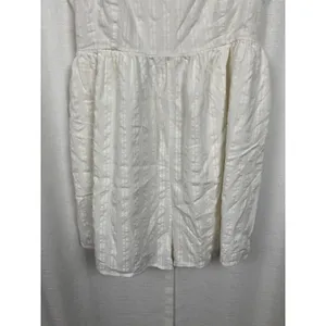 American Eagle White Flutter Sleeve Babydoll Smocked Romper Sz.L thumbnail 6