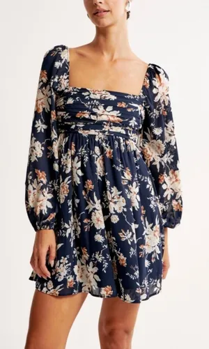 Abercrombie & Fitch Emerson Balloon Sleeve Mini Dress Size XL thumbnail 1