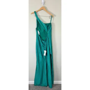 City Studios Junior‎ Glitter Size 18 Jade Green Maxi One Shoulder NEW thumbnail 4
