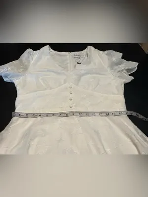 Nicole Miller Women's V-Neck Flutter Sleeve Star Print Ivory Sz. 16 NWT thumbnail 12