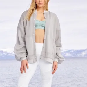 Alo Yoga‎ Field Mesh Jacket Full Zip Dove Grey large thumbnail 11