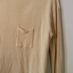 Joah Brown Light Pink Tan Waffle Knit Long Sleeve Loungewear Shirt Small /Medium thumbnail 4