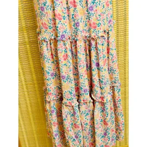 Abel the Label floral cottage core country cotton milk maid sundress sz Med thumbnail 3