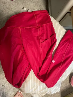Red Lululemon leggings  thumbnail 1