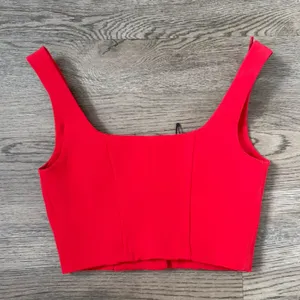 Zara Red Rhinestone Button Corset Crop Top Vest Size XS‎ Structured Boned NWOT thumbnail 5