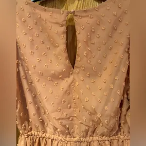 La Femme Pink Swiss Dot V-Neck Short Sleeve‎ Flowy Lined Mini Dress Size Small thumbnail 8