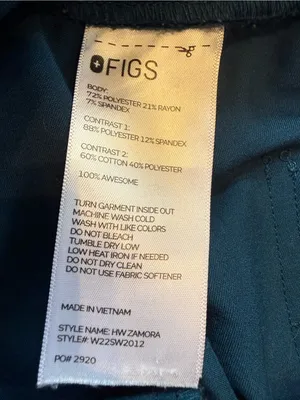 Figs Technical Collection Royal Blue Joggers with Bright Orange Drawstring XXS thumbnail 2
