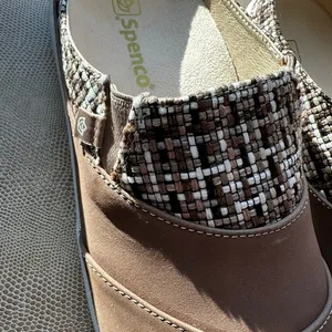 Elegant Brown Women's Mules with Patterned Trim thumbnail 3