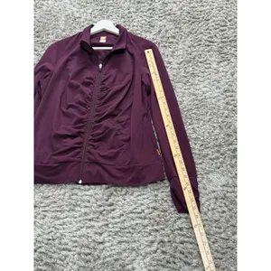 Lucy Power Women’s Track Jacket Full Zip Red Plum Ruched Yoga Athletic Size XL thumbnail 9