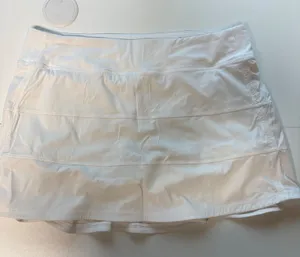 Lululemon Pace Rival Skirt Tall Womens 10 White Pleated Tennis Skort Activewear thumbnail 1