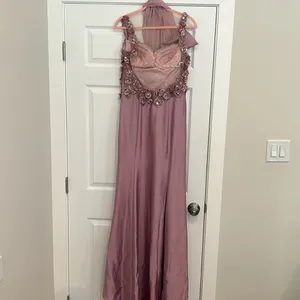 Sarafia Couture Silk Purple Lavender Formal Gown Dress Mother of The Bride Sz 8 thumbnail 3