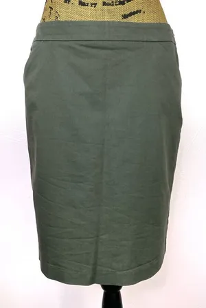 New York & Company Stretch Twill Khaki Pencil Skirt‎ Olive 6 thumbnail 1