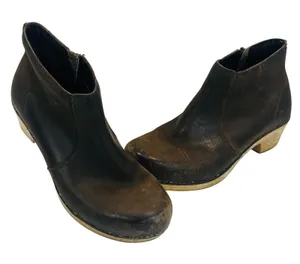 Dansko‎ Maria Brown Leather Clog Ankle Boots Wood Heel Womens 36 Rustic Cottage thumbnail 1