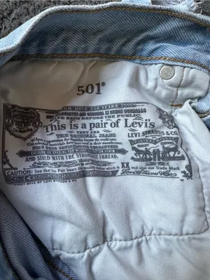 Levi’s 501 denim light wash shorts with distressing, size 29 thumbnail 8