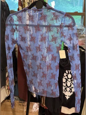 NWT Free People Two Tone Lady Lux Layering Top - Summer Blue Combo - XS thumbnail 6