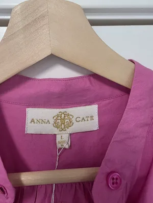 ANNA CATE Pink Mini Dress Size Large Cottagecore Prairie NWT Wedding Guest thumbnail 5